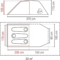 Coleman Cortes 3 Tunneltent - 3-Persoons - Blauw/Wit - Afbeelding 6